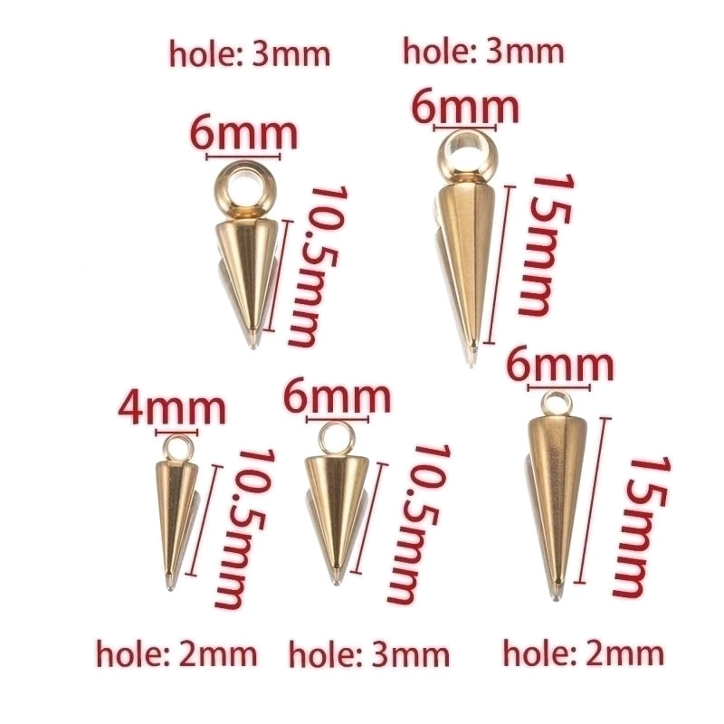 10 PCS/Package 4*10.5mm 6*10.5mm 6 * 15mm Hole 2~2.9mm Hole 3~3.9mm 304 Stainless Steel Solid Color Polished Pendant