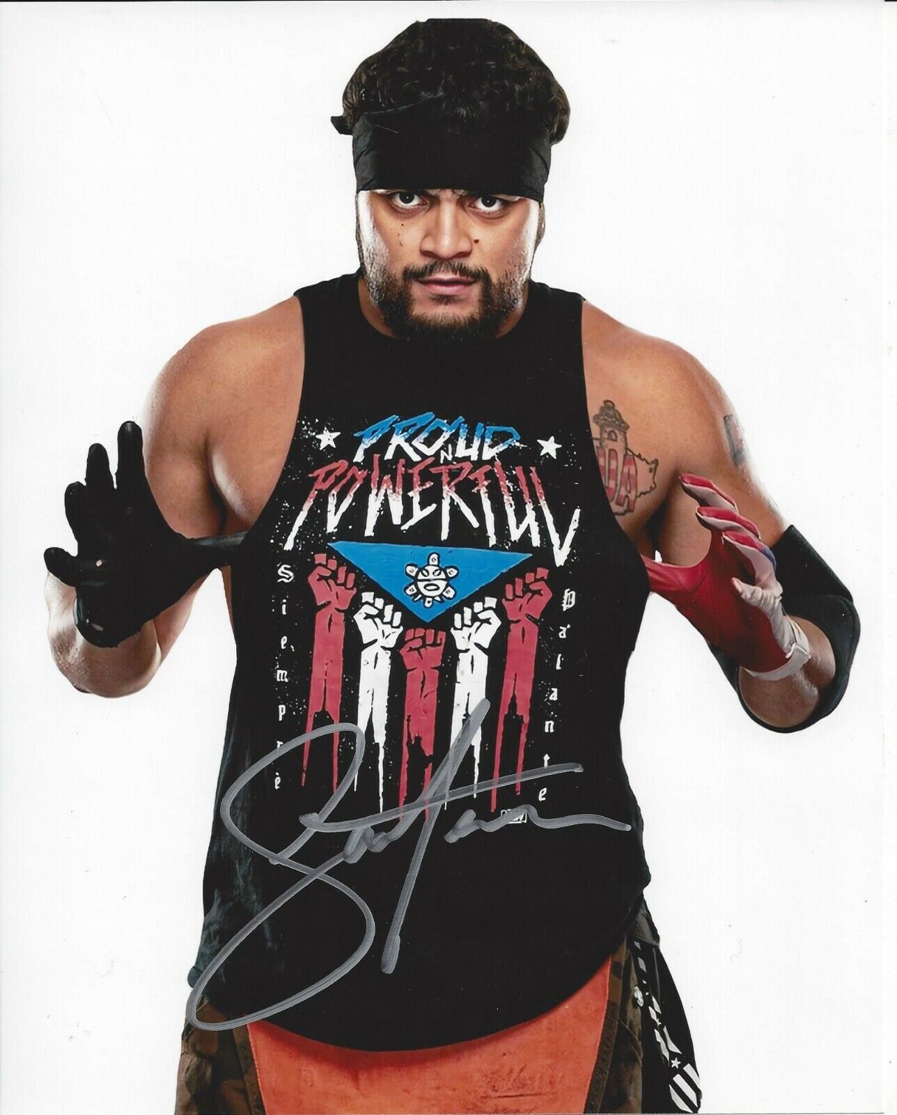 Santana Autographed 8x10 AEW Inner Circle  Ship #12