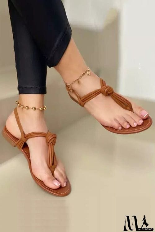 MidiSono - Twist Flip Flops Flats Sandals