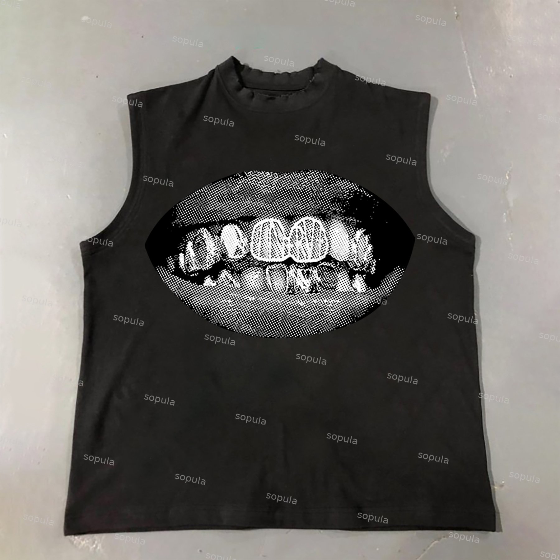 Sopula Retro Casual Unisex Lip Print Cotton Casual Tank Top - Sopula｜Premium Graphic Tees & Graphic Clothing