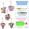 5Pcs DIY Diamond Painting Elephant Keychain