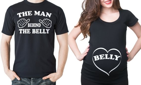 Pregnancy T-shirt Couple Matching shirts baby announcement maternity tees - Shop Trendy Women's Clothing | LoverChic