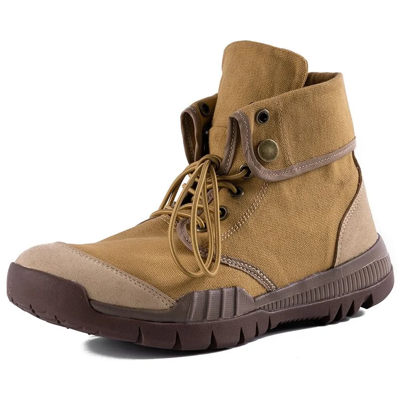 Men's Canvas Tactical Boots Mid-cut Breathable Tactical Boots