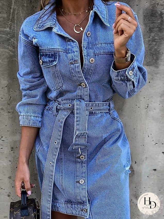 Casual Midi Dress Shirt