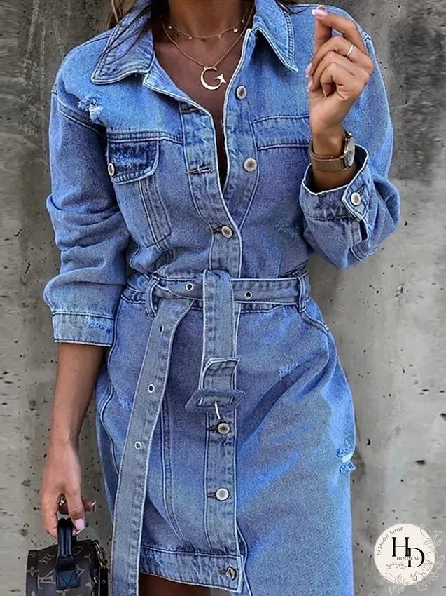 Casual Midi Dress Shirt