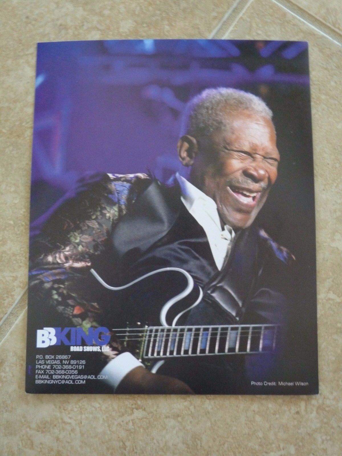 BB King Blues Guitar Live 8x10 OFFICIAL Concert Merch Booth Photo Poster painting #5