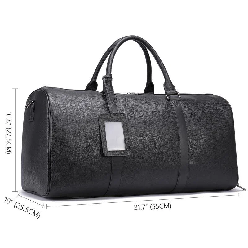 Leather Large Capacity Solid Color Duffel Bags Travelling Bag