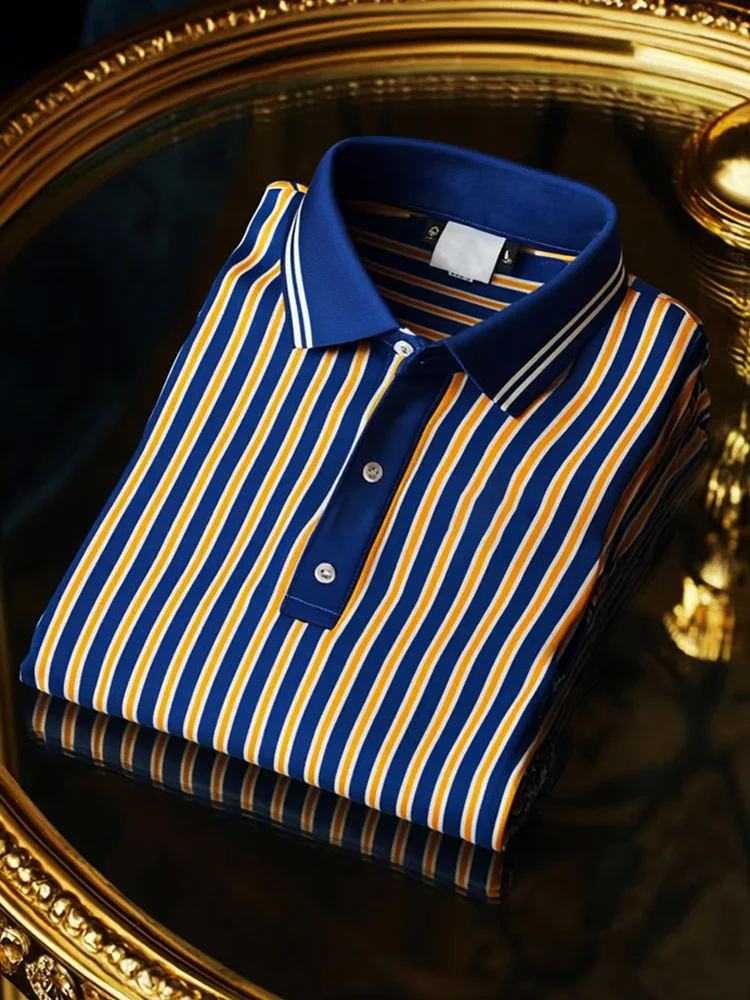 Men's Business Casual Striped Button Short Sleeve Shirt