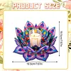 Peinture en diamant en 5D DIY d&eacute;coration acrylique de bureau, bougeoirs fleurs, d&eacute;coration de bureau artisanale pour adultes d&eacute;butants (Purple Lotus-A)