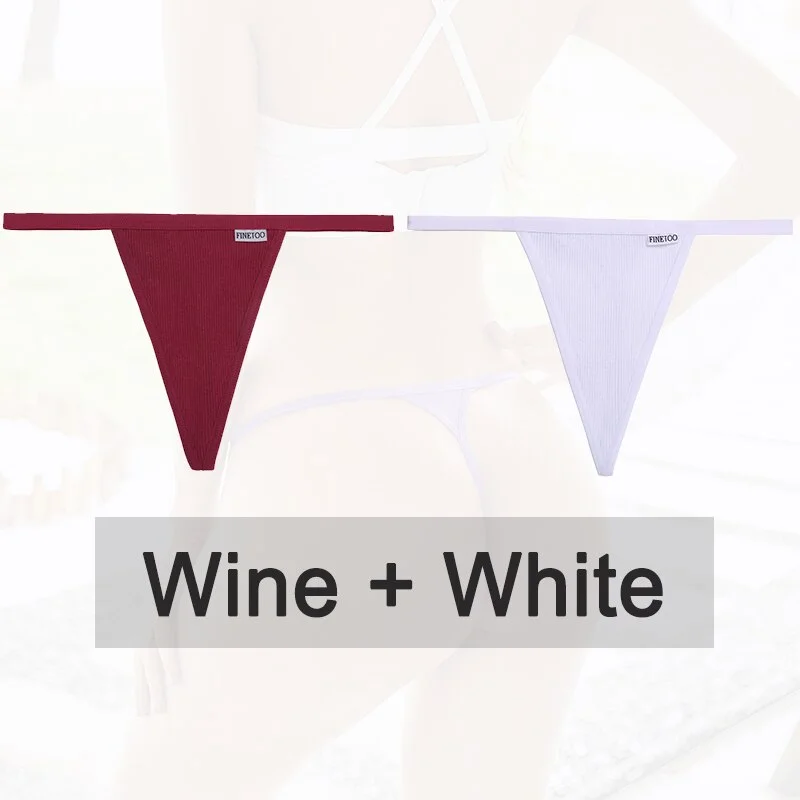 Billionm 2PCS/Set Women Sexy Cotton Panties Solid Color Underwear G-String Hollow Breathable Underpants Female Intimates Lingerie