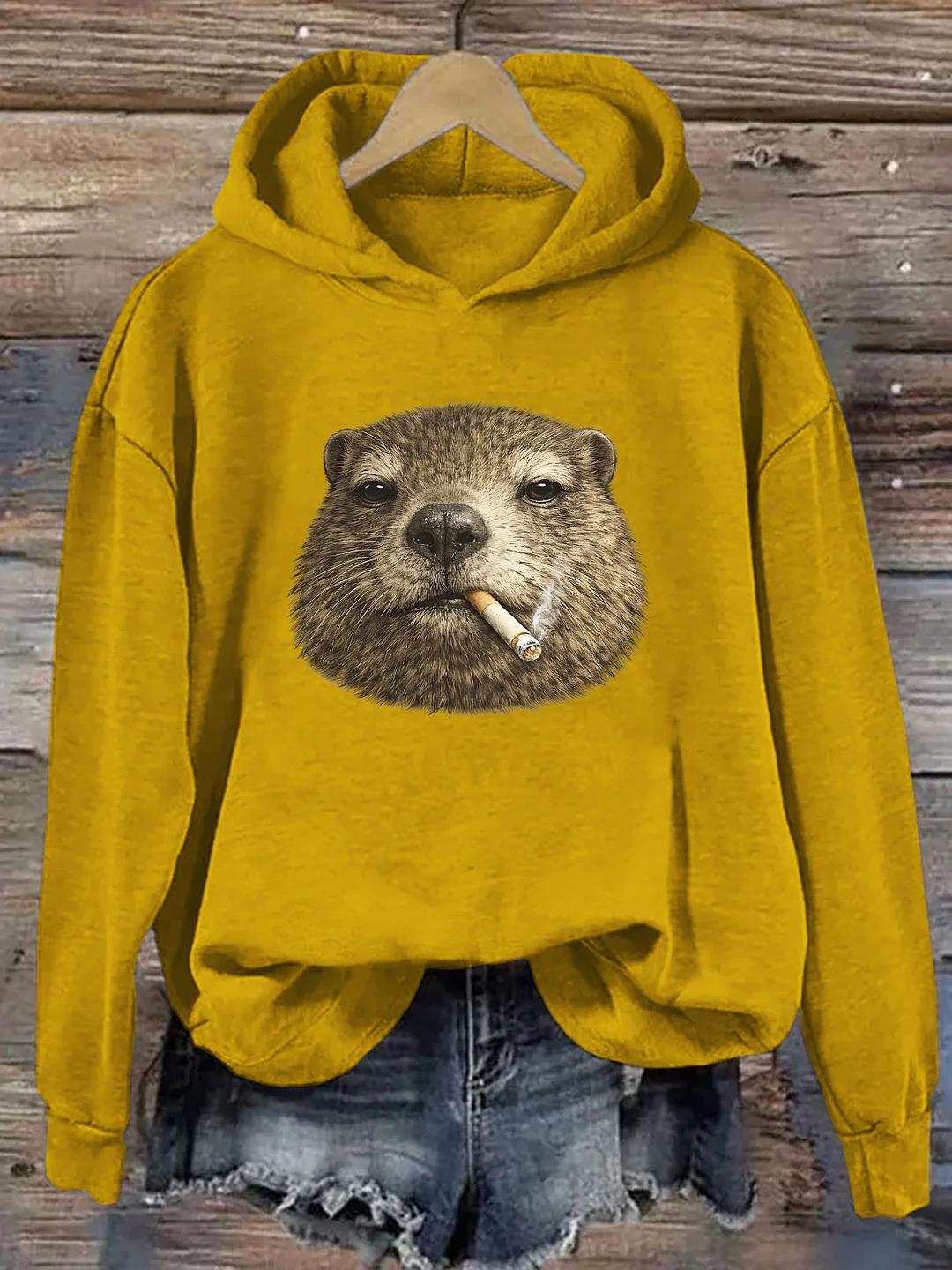 Funny Smoking Groundhog Hoodie