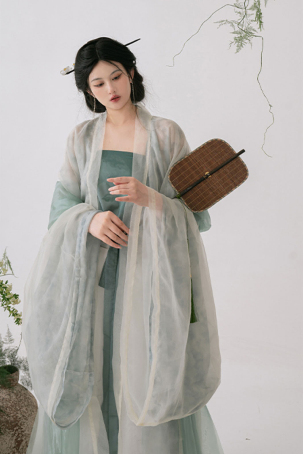 Song dynasty hanfu long wide-sleeved robe hanfu dress for  spring - jianchunshan见春山 Stupa Stones