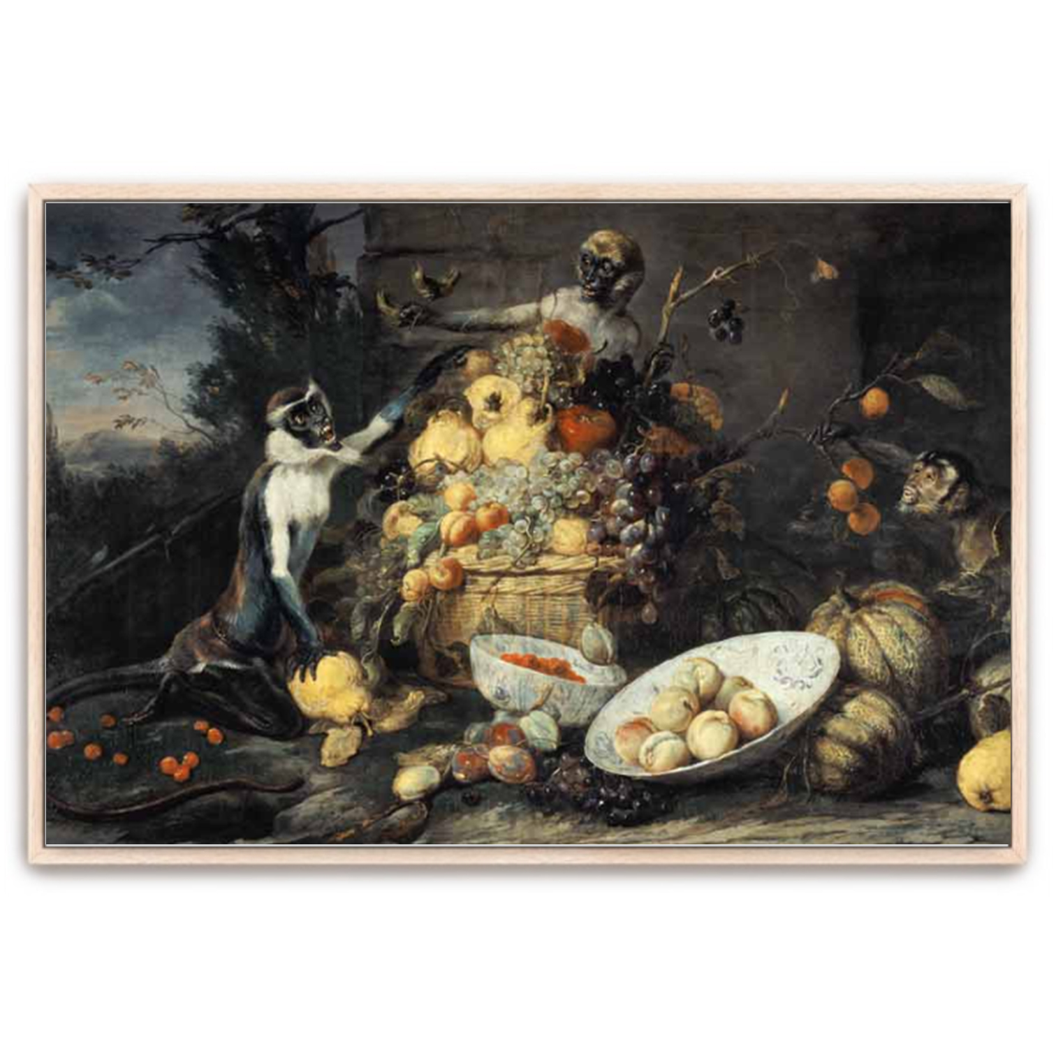 Quiet life with fruits and monkeys - Works with frames