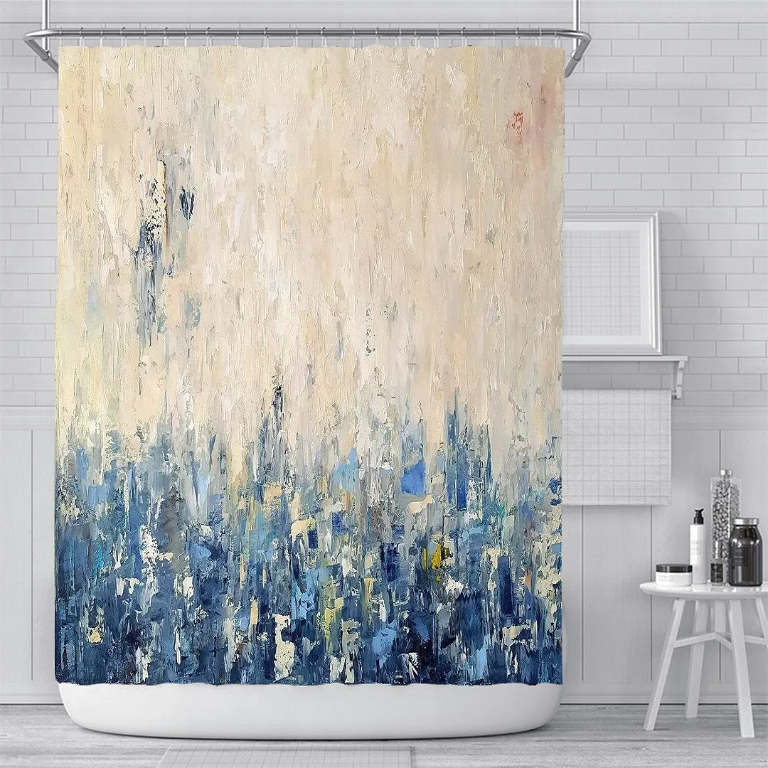 3D Nordic Style Art Painting Bath curtain Waterproof Shower Curtains Geometric Bath Screen Printed Curtain for Bathroom Navidad