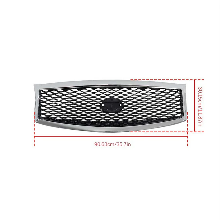 SEBLAFF Front Bumper Upper Grille without Camera Hole Chrome Grill Mesh Replacement for 2015-2019 Q70 Q70L