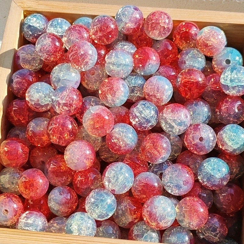 New 8/10mm Water Dyed Protein Jade Broken New Chinese Style Gold Sprinkling Glass Bead DIY Bracelet Ornament Straight Hole Beads Loose Beads