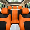 FH Group Full Set Cloth Car Seat Covers , Universal Fit combo, Low Back Front Seat Covers, Airbag Compatible, Split Bench Rear Seat, Washable Seat Cover for SUV,Sedan,Van Orange