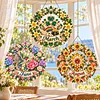 (Monthly Wreath)DIY Diamond Painting Acrylic Hanging Ornament, Double-Sided Printed Door Decoration,Pearl & Special Shaped Drill Art Home Decor