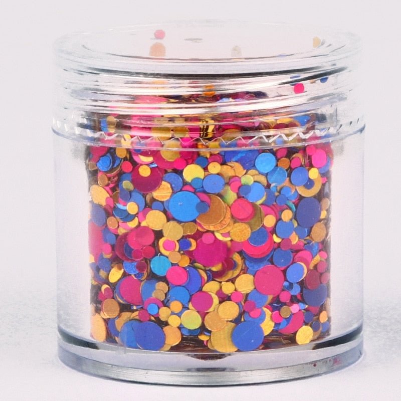 10ML Canned Nail Art Mixed Mini Round Sequins DIY Manicure Supplies Tools Colorful Dots Paillettes Nail Art Decoration Design