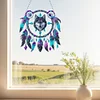 (US Only)2D Flat DIY Diamond Painting Art Pendant Window Hanging Wolf Dream Catcher