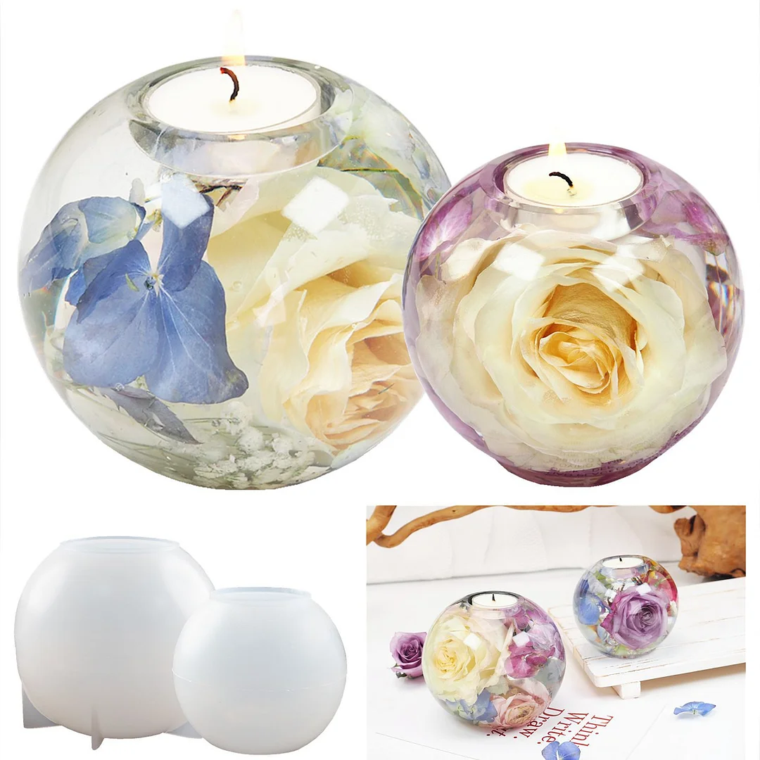 Sphere Candle Holder Silicone Resin Mold