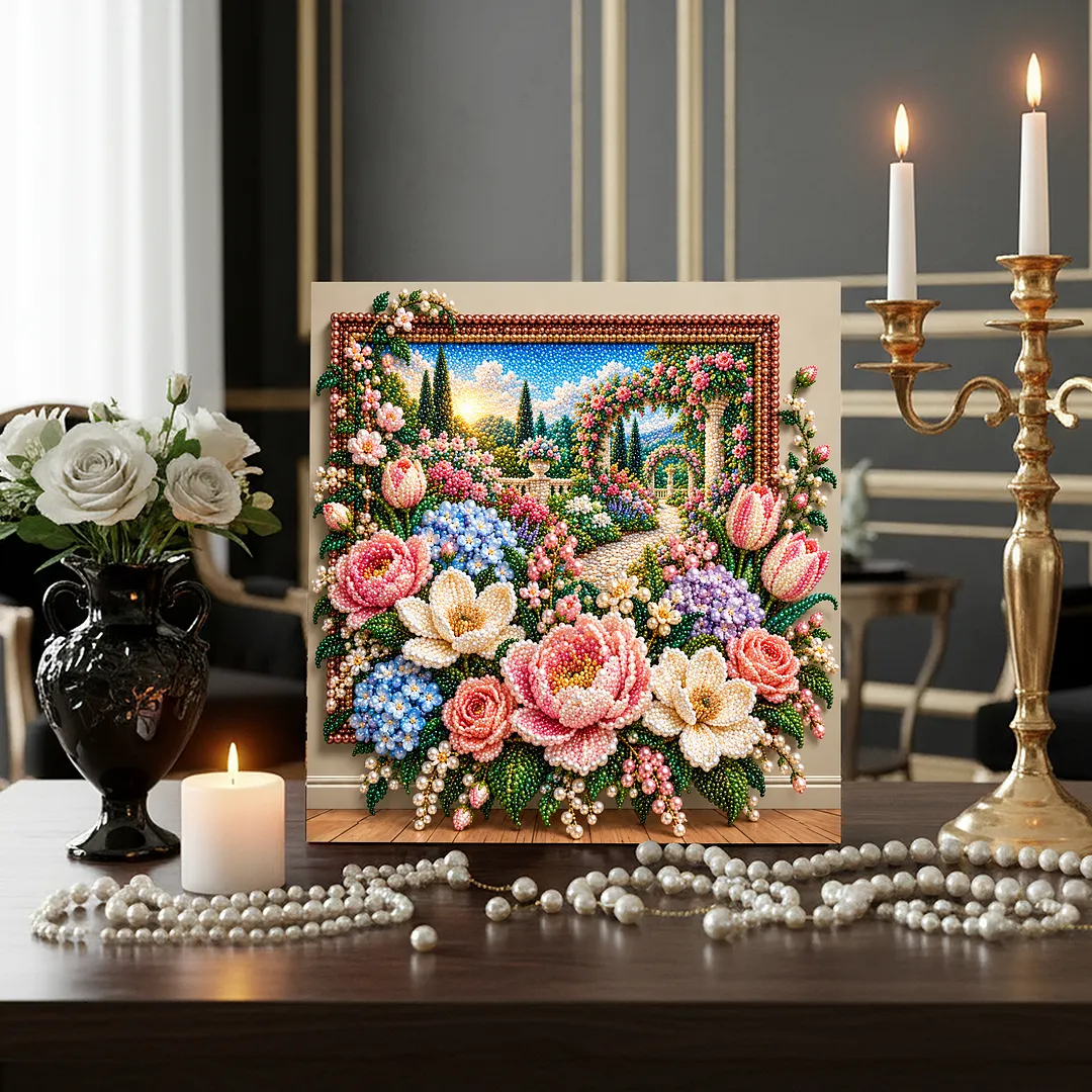 Framed Pearl Painting Kit Botanical Bloom 11.81x11.81in