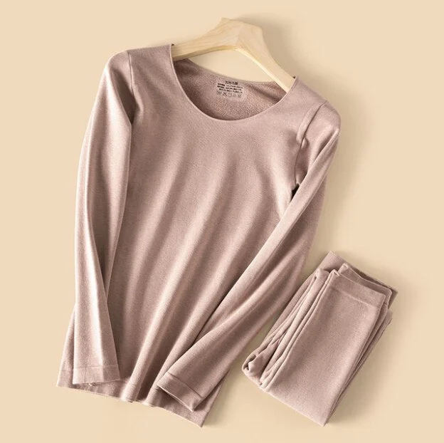 Thermal Underwear Set Warm Winter Seamless Bodysuits For Women Velvet Long Sleeves Sexy Women's Intimates Underwear & Sleepwears