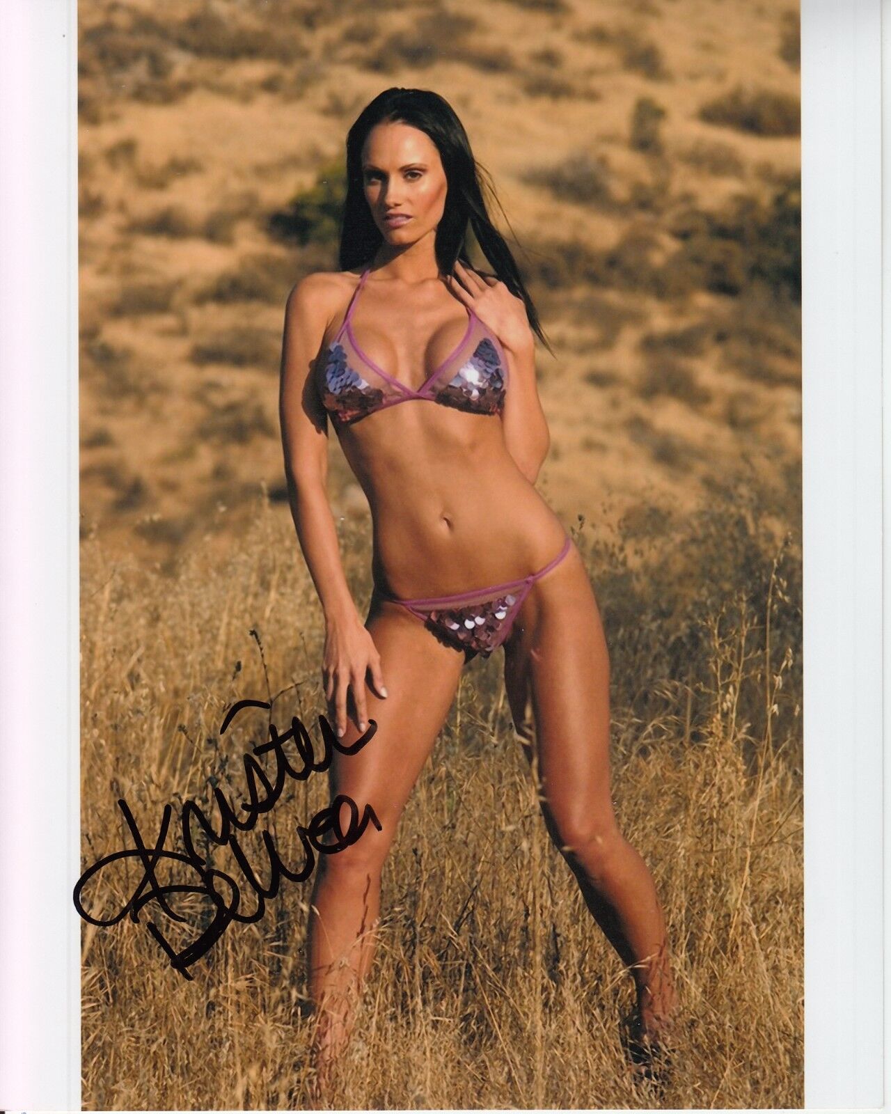 KRISTEN DeLUCA hand-signed BUSTY HOT SEXY OUTDOOR 8x10 w/ uacc rd coa PROOF