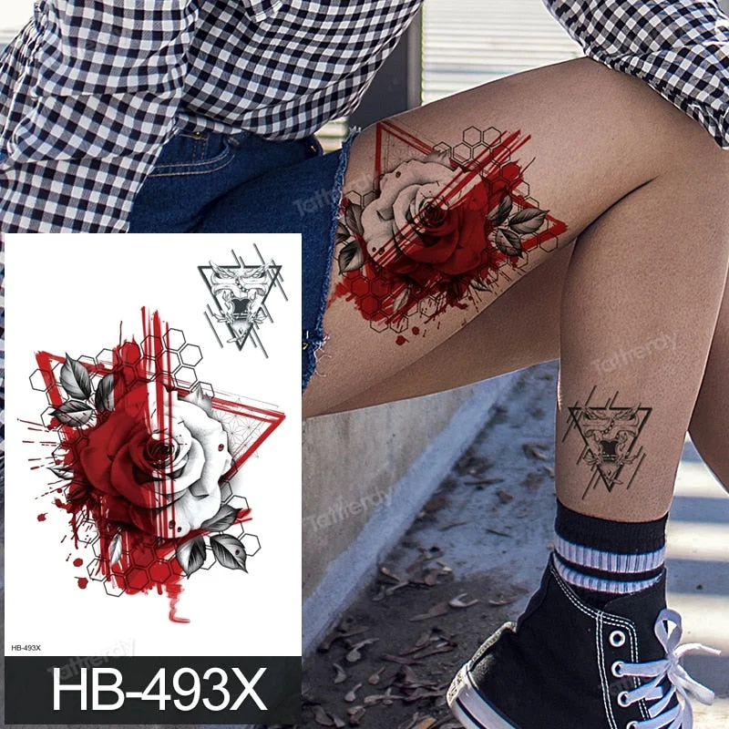 Waterproof Temporary Tattoo Sticker Butterfly Flower Wing Fake Tatto Big Tatoo Tatouage Temporaire Back Chest For Women Girl