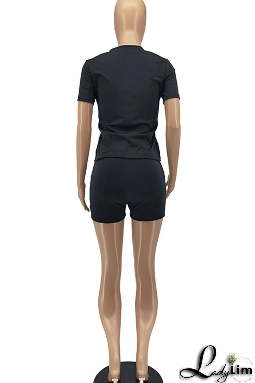 Green Casual Solid Patchwork O Neck Short Sleeve Two Pieces