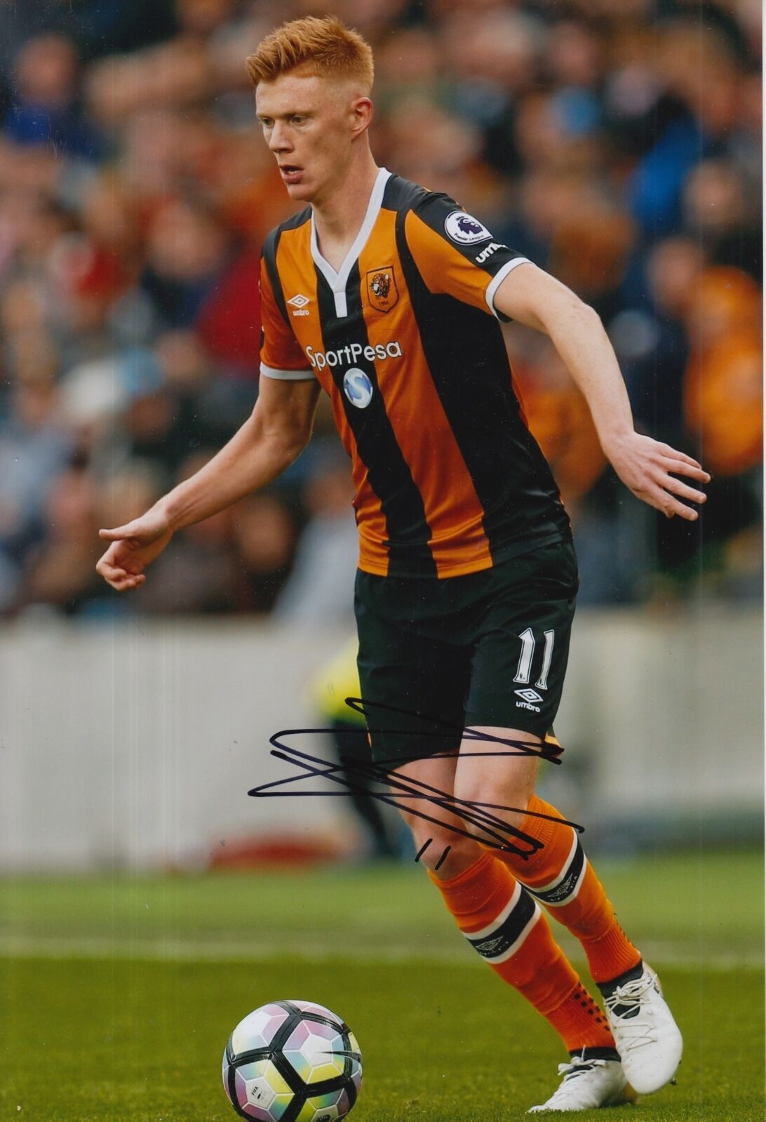 HULL CITY HAND SIGNED SAM CLUCAS 12X8 Photo Poster painting 16/17 1.