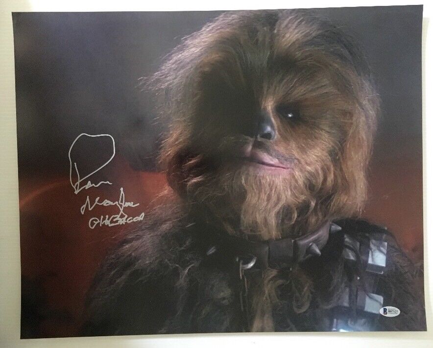 Peter Mayhew Signed Autographed 16x20 Photo Poster painting Star Wars Chewbacca BECKETT COA 5