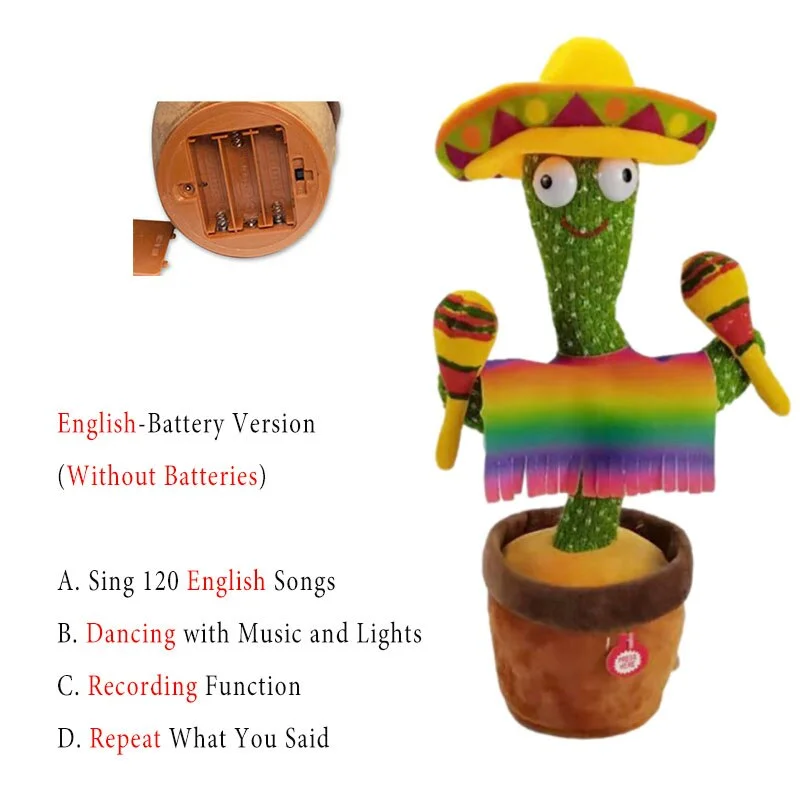 Dancing Cactus With USB 120 Arabic Songs Captus Dancer For Kids Funny Cactus Dancer Toy In Spanish