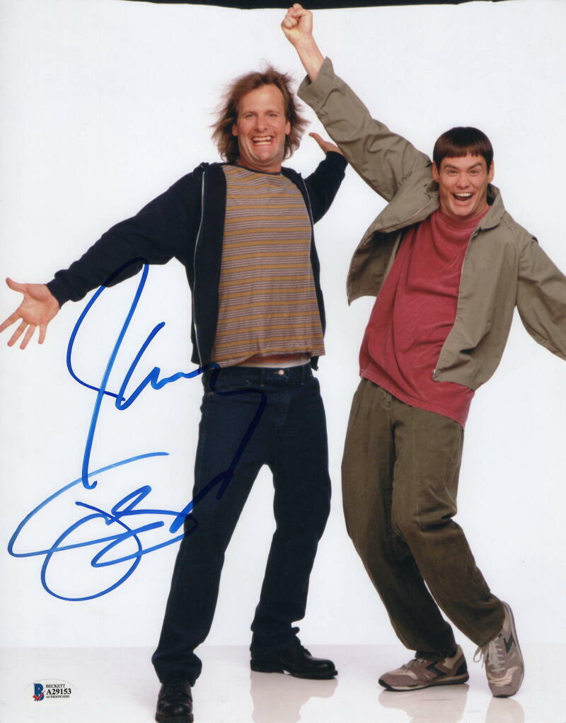 JIM CARREY & JEFF DANIELS SIGNED AUTOGRAPH 11X14 Photo Poster painting - DUMB AND DUMBER B
