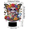 (US Local)DIY 5D Diamond Painting Acrylic Butterfly Skull Girl  Night Light Lamp Home Decoration Ornament Gift Kit