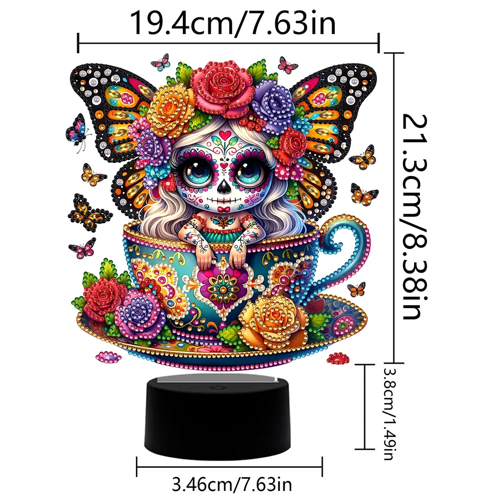5D DIY Acrylic Skullgirls Decorative Diamond Lamp for Art Crafts