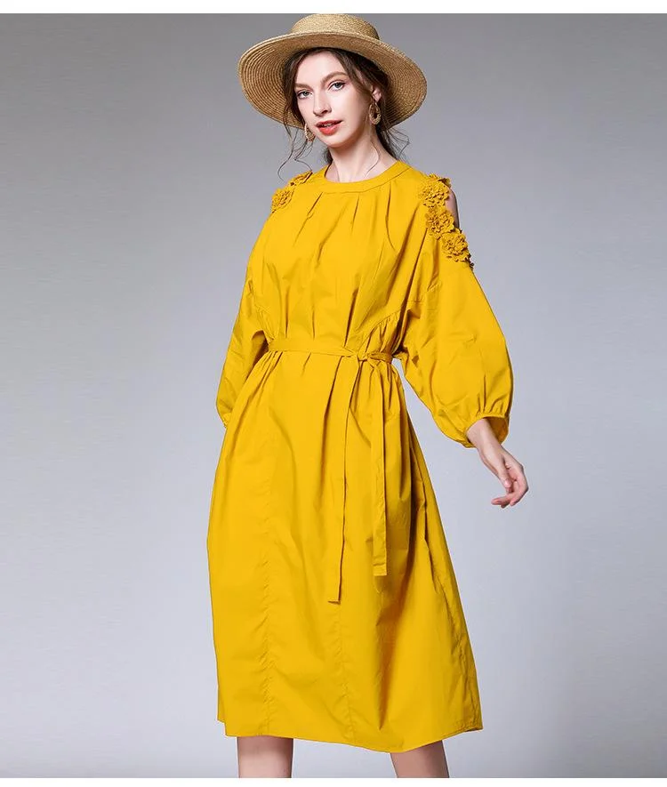 Women's new elegant strapless flower dress