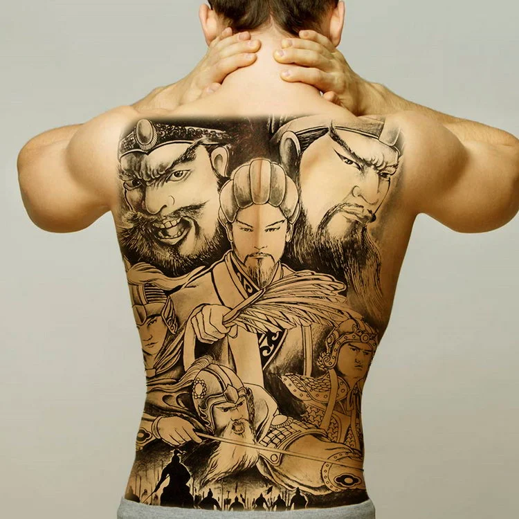 temporary tattoo stickers new designs skull Witch evil black waterproof temporary flash tattoos full back chest for men women