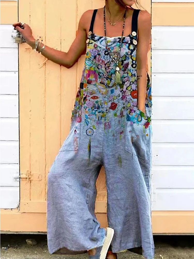 Women's Summer Casual Print Jumpsuit