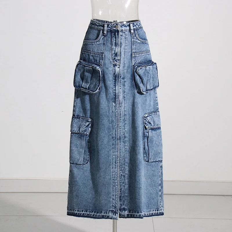 Toloer Toloer Skirt Female 2024 Autumn New Ins Wind High Waist Show Thin A-Word Skirt Niche Design Sense Edge Fishtail Skirt-Outfit Ideas