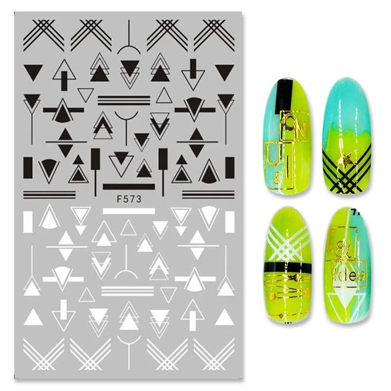 1PC Red/Black/White/Gold 3D Valentine Sticker For Nails Lover Sliders For Girls DIY Design Decals Nail Art Decoration