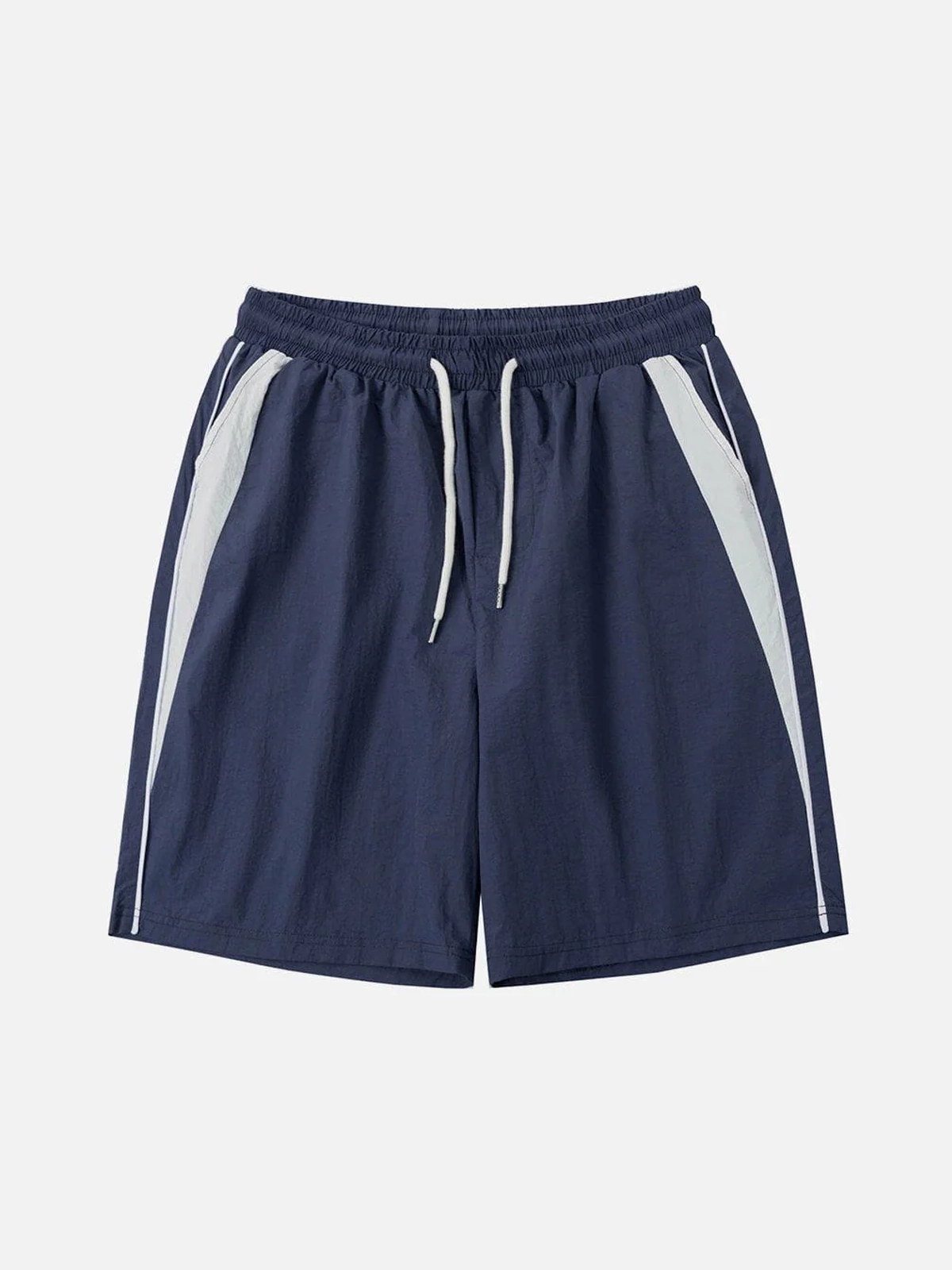 Navy Blue Act Chic Color Block Sports Shorts Front