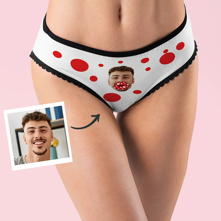 Custom Face Boxers Personalized Funny Lips Valentine's Day Gift For Her