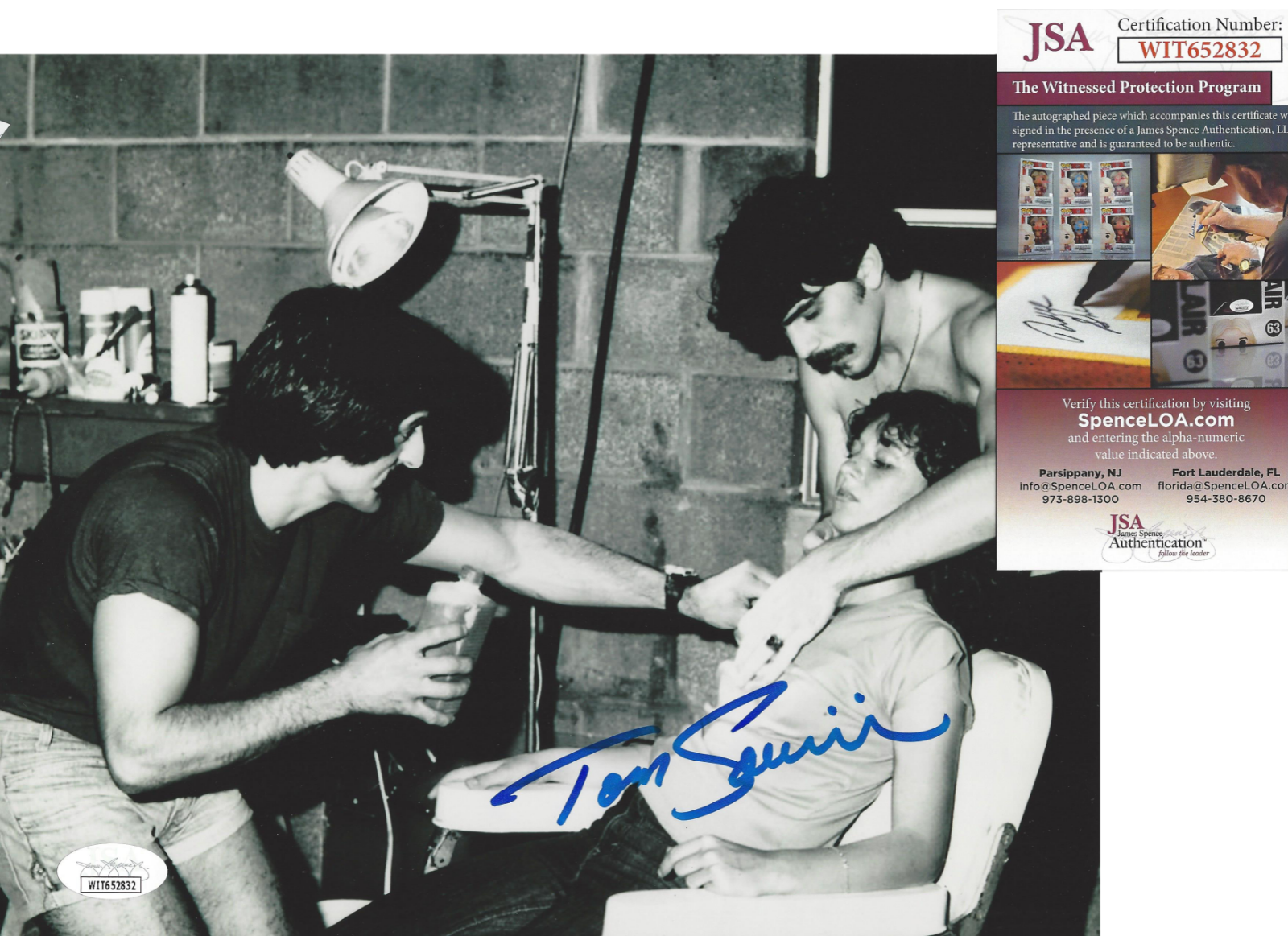 TOM SAVINI SIGNED 'FRIDAY THE 13TH' MAKEUP ARTIST SFX 8x10 Photo Poster painting PROOF JSA COA