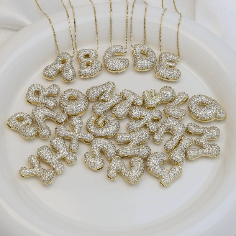 Copper Minimalist Plating Letter Pendant Necklace