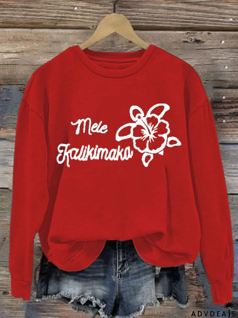 Women's Hawaiian Christmas Mele Kalikimaka Print Sweatshirt