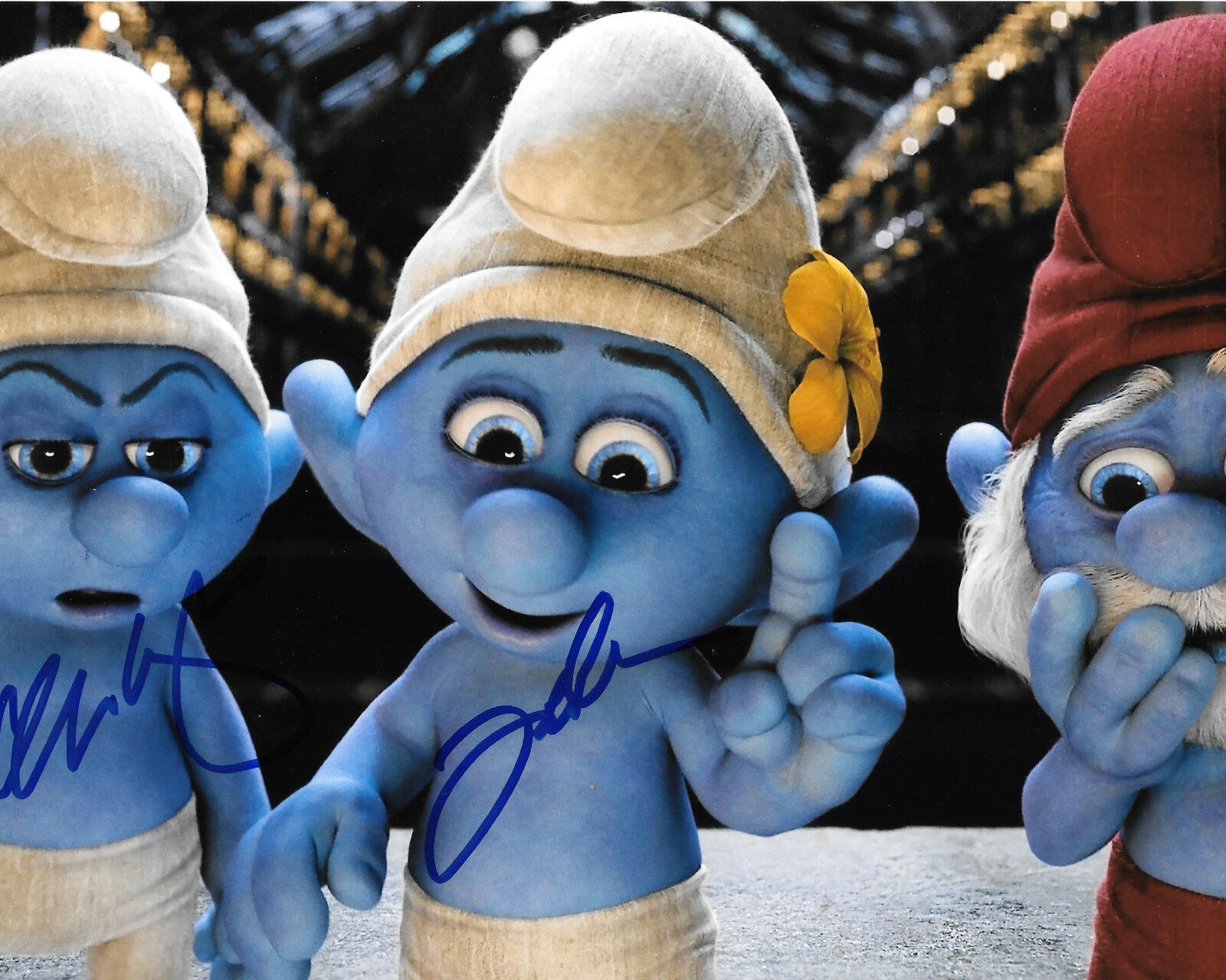 GFA The Smurfs Movie * JOHN OLIVER & GEORGE LOPEZ * Signed 8x10 Photo Poster painting COA