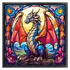 Glass Painting-Pterosaur-11CT Stamped Cross Stitch 40*40cm/15.75*15.75in tapestrymarket