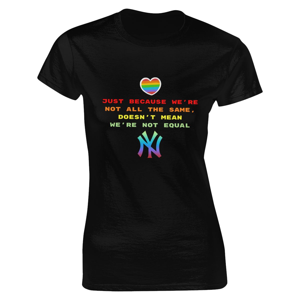 New York Yankees Rainbow Awareness Raising Women's Soft Cotton T-Shirt
