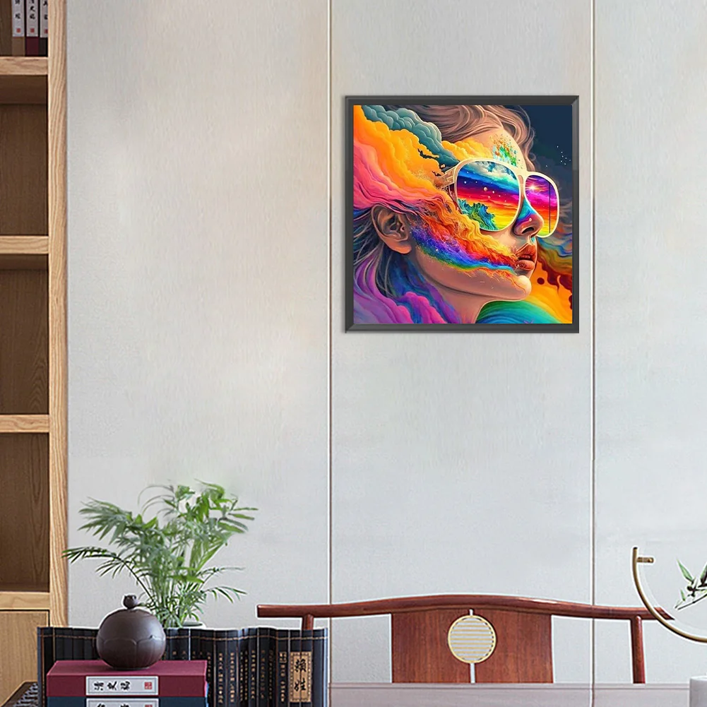 Diamond Painting - Full Round Drill - Rainbow Girl(Canvas|30*30cm)